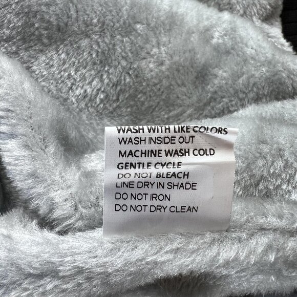 Mens L Hooded Bomber Jacket Black Lined Full Zip Winter Ribbed Hem Warm Pockets - Picture 4 of 7